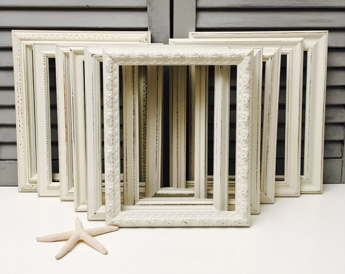 8x10 Antique White Picture Frames Set Ornate Picture Frames Etsy