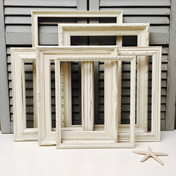 Antique White Large Picture Frames Set Creamy White Picture Etsy