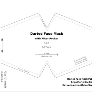 Darted Face Mask with Filter Pocket Pattern Downloadable