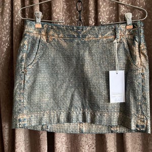 Killer Vintage Patrizia Pepe Metallic Mini Skirt, NWT, size 42 - designer clothing, vintage y2k