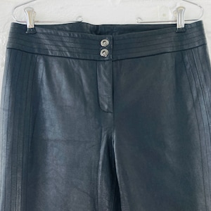 Genuine Black Leather Pants by Etcetera, size 6