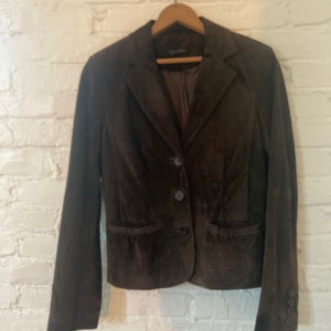 Excellent Brown Suede Blazer by Context - leather jacket, brown leather, Fall jacket, Fall blazer, Fall fashion