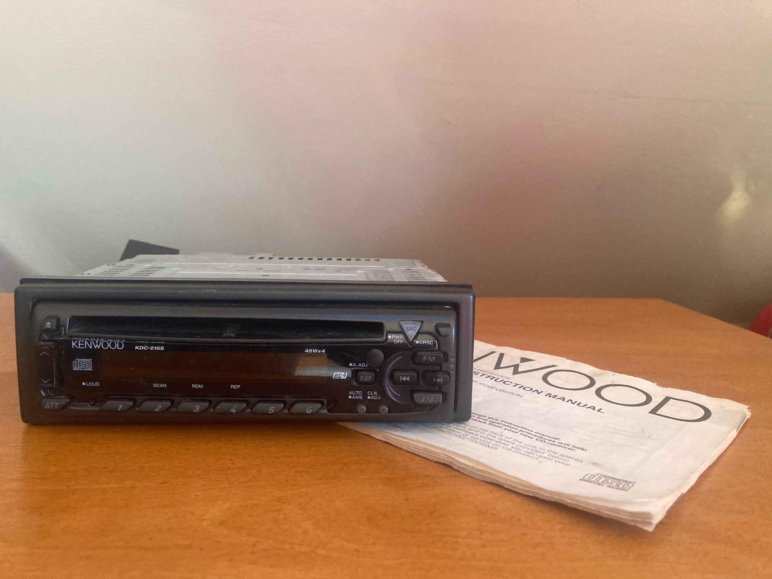 90s Kenwood KDC-215S Car Stereo CD Receiver, Audio Deck With
