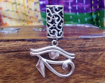Eye of Horus Black Spiral Dread Lock Coil Bead