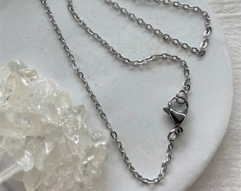 Stainless Steel Chain Necklace • Flat Cable Chain • 2mm x 2.5mm • Length 13" - 33” • One or Set of Five