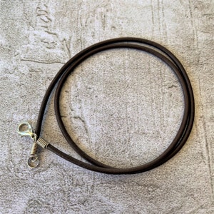 2.5mm Dark Brown Round Leather Cord Necklace w/ Silver Lobster Clasp • 13", 14", 15", 16", 18", 20", 22", 24", 27", 30" • One or Set of Five