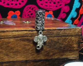 Set of 15 Dreadlock Beads Filigree Gunmetal Grey Toned Metal Adjustable Cuff 8mm Hole Size