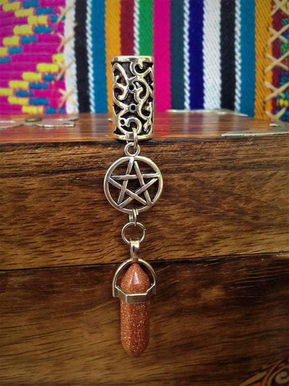 1 Dreadlock Bead Featuring Pentagram Charm and Your Choice  display picture 1