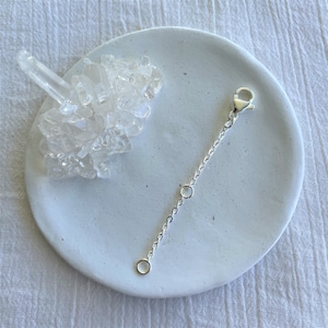 Necklace Extender • Silver Plated Stainless Steel Extension Chain • Two Adjustments at 1 inch & 2 Inches • Flat Cable Chain • 2mm x 2.5mm