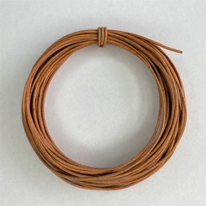 1mm Tan Natural Round Leather Cord 2 metres 2.19 yards, 5 metres 5.47 yards or 10 metres 10.93 yards image 2