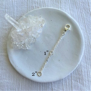 Necklace Extender • Silver Plated Stainless Steel Extension Chain • Two Adjustments at 1 inch & 2 Inches • Flat Cable Chain • 2mm x 2.5mm image 2