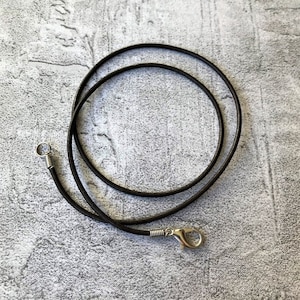 1.5mm Dark Brown Round Leather Cord Necklace with Silver lobster Clasp | 13", 14", 15", 16", 18", 24", 27", 30" | One or Set of Five