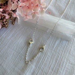 Necklace Extender • Silver Plated Stainless Steel Extension Chain • Two Adjustments at 1 inch & 2 Inches • Flat Cable Chain • 2mm x 2.5mm image 4