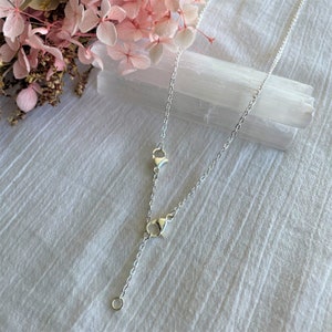 Necklace Extender • Silver Plated Stainless Steel Extension Chain • Two Adjustments at 1 inch & 2 Inches • Flat Cable Chain • 2mm x 2.5mm image 3