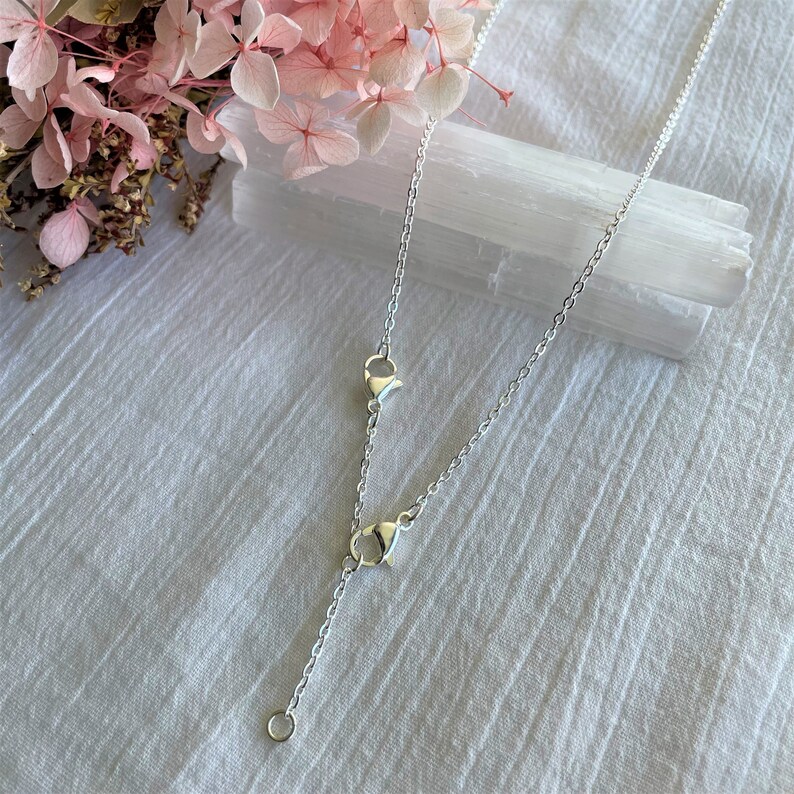 Necklace Extender • Silver Plated Stainless Steel Extension Chain • Two Adjustments at 1 inch & 2 Inches • Flat Cable Chain • 2mm x 2.5mm image 3