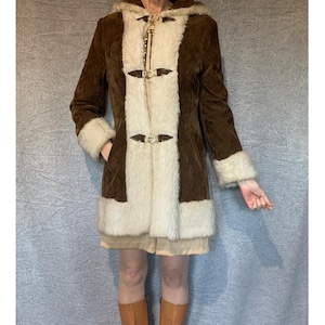 Vintage 70's Hollwood Glam Boho Hippy Plush Faux Fur Soft