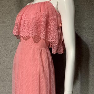 1980s Vintage Prom Dress//80s Lace Floaty Formal Maxi Dress//80s Vintage Summer Lace Evening Dress//size 8