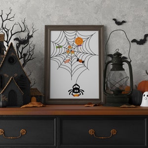 Halloween, Spider Web, Candy, Fall Decor, Halloween Printable Wall Art Prints, Halloween Decorations