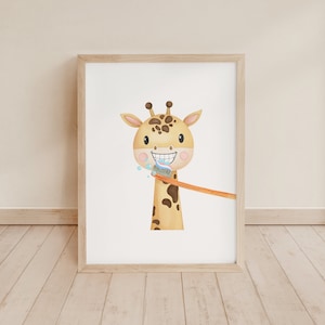 Putzen Sie Ihre Zähne, Zahngesundheit, Badezimmer Kunst, Zahnarzt, Zahnbürste, Zahnpasta, Spielzimmer druckbar, Homeschool Decor, Bildung