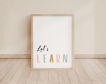 Time to Learn Printable , Print for Kids, Children Room Decor, Print, Playroom Wall Art, Playroom Printable, Homeschool Decor, School