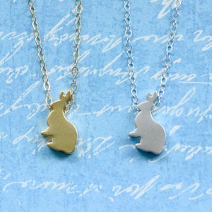 Rabbit Necklace, Cute Jewelry, Charm Necklace, Animal 405
