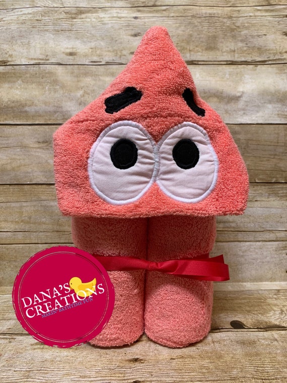 images Spongebob Wearing A Towel patrick starfish hooded towel spongebob squarepants kids etsy
