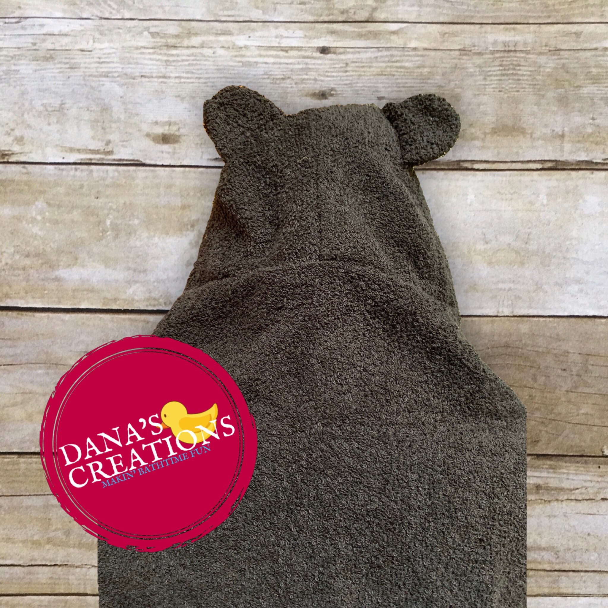 Black Bear Hooded Towel Kids Hooded Towel Bear Towel Etsy
