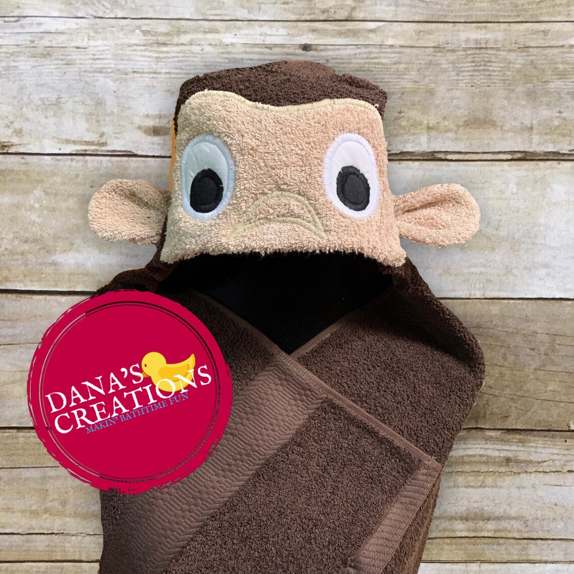 Curious Hooded Towel Kids Hooded Towel Monkey Etsy