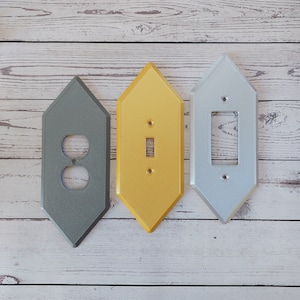 Art Deco Diamond Light Switch Cover / Midcentury Modern / Atomic Age / Atomic Retro / Trendy / Mid-Century Modern