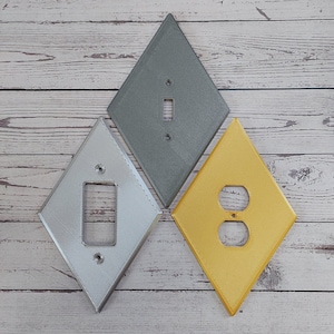 Retro Diamond Light Switch Cover / Midcentury Modern / Atomic Age / Atomic Retro / Trendy / Mid-Century Modern