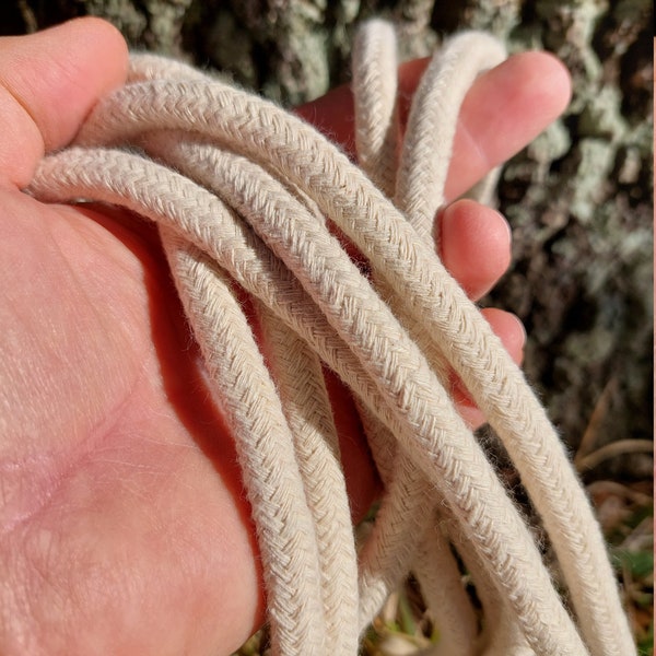 8mm Macrame // Natural Cotton Rope // Solid Cotton Core // Plant Hanger Rope
