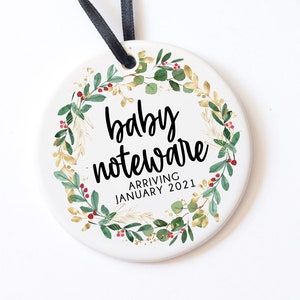 Baby Announcement Ornament Christmas Personalized Pregnant Pregnancy Announcement 003