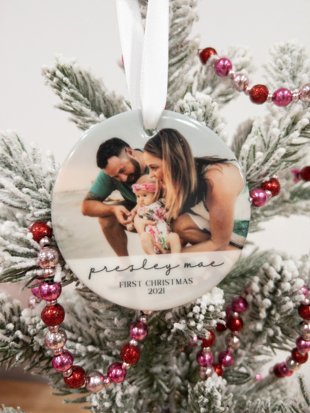 Babys First Christmas 2022 Ornament Custom Photo Unique Gift - Etsy