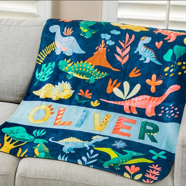 Dinosaur Blanket Etsy