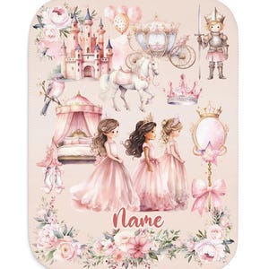 Personalized PRINCESS Blanket, Custom Name Sherpa or Minky Blanket, Great gift for Girl, Baby, Toddler & Kids
