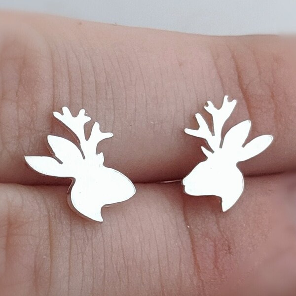 Sterling Silver Jackalope Earrings, Jackalope Jewelry, Mythical Creature, Folklore Jewelry, Cryptid Jewelry, Nerd Girl Gift, Cryptid Gift