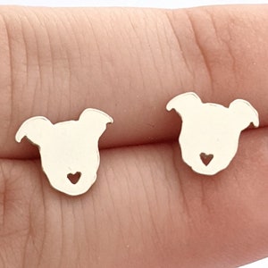 Sterling Silver Pitbull Earrings, Pitbull Mom, Pitbull Gifts, Pitty Mom, Pit Bull Earrings, Staffy Mom, Staffordshire Terrier Earrings