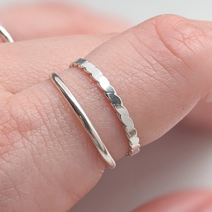 One Sterling Silver Stacking Ring, Stacker Ring, Thin Silver Ring, Spacer Ring, Midi Ring, Trendy, Boho Chic, Handmade, Thumb Ring, Toe Ring zdjęcie 1
