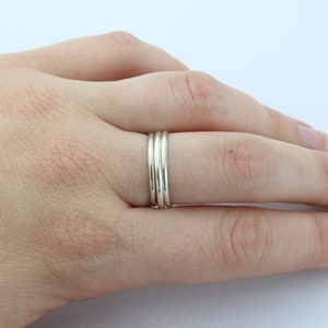 One Sterling Silver Stacking Ring, Stacker Ring, Thin Silver Ring, Spacer Ring, Midi Ring, Trendy, Boho Chic, Handmade, Thumb Ring, Toe Ring zdjęcie 6