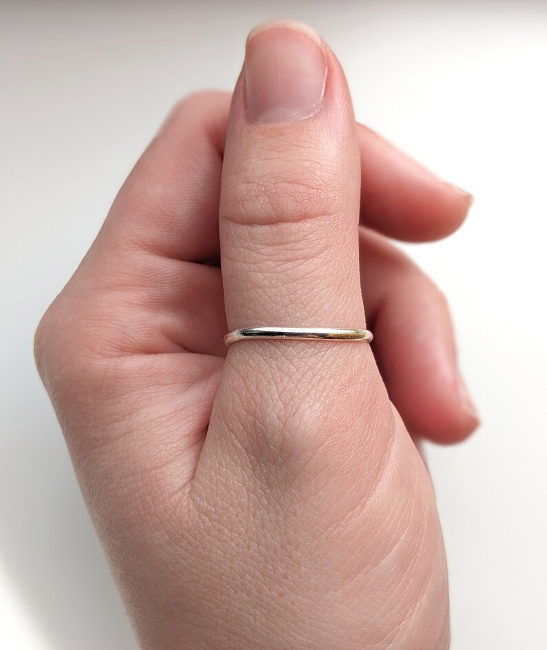 One Sterling Silver Stacking Ring, Stacker Ring, Thin Silver Ring, Spacer Ring, Midi Ring, Trendy, Boho Chic, Handmade, Thumb Ring, Toe Ring Plain