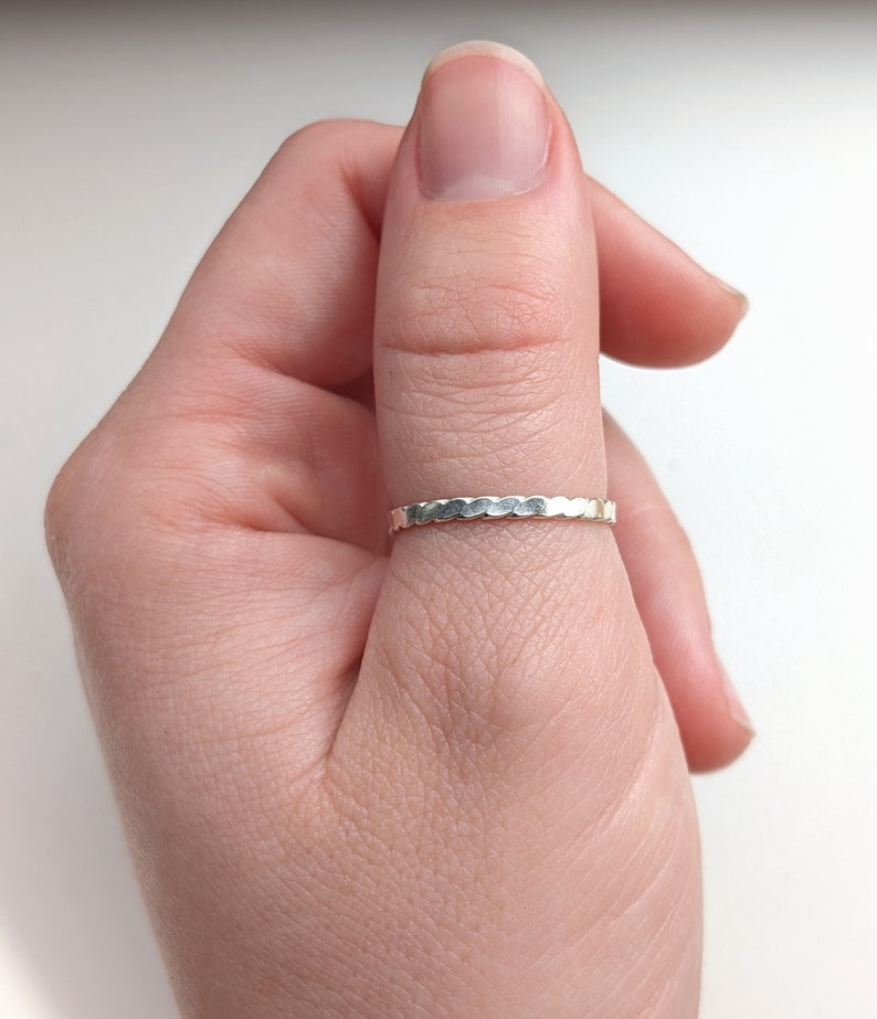 One Sterling Silver Stacking Ring, Stacker Ring, Thin Silver Ring, Spacer Ring, Midi Ring, Trendy, Boho Chic, Handmade, Thumb Ring, Toe Ring Twisted