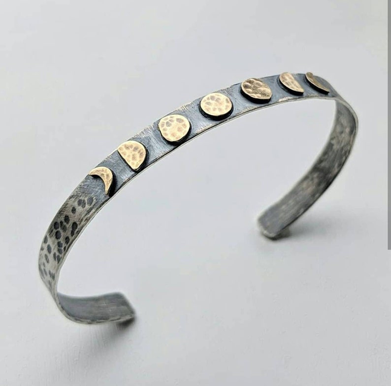 Sterling silver moon phase bracelet. Lunar Phases Moon image 0