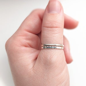 One Sterling Silver Stacking Ring, Stacker Ring, Thin Silver Ring, Spacer Ring, Midi Ring, Trendy, Boho Chic, Handmade, Thumb Ring, Toe Ring zdjęcie 5