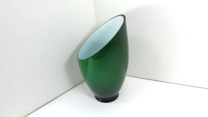 Mid Century Green Cased Glass Shade Angle Cut For Ceiling Fan Shades Pendant Light Shade Desk Lamp Pole Lamp