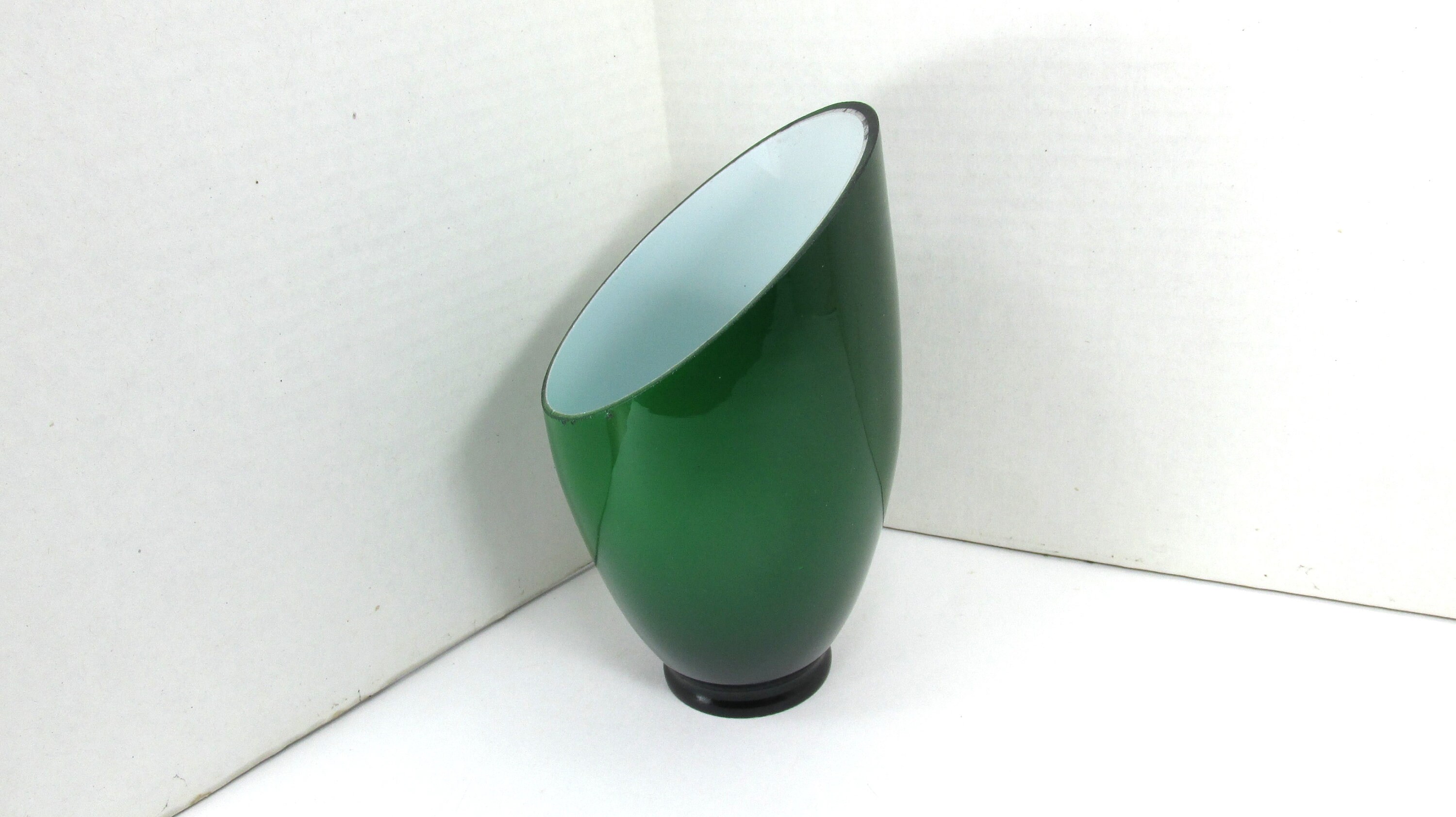 Mid Century Green Cased Glass Shade Angle Cut For Ceiling Fan Shades Pendant Light Shade Desk Lamp Pole Lamp