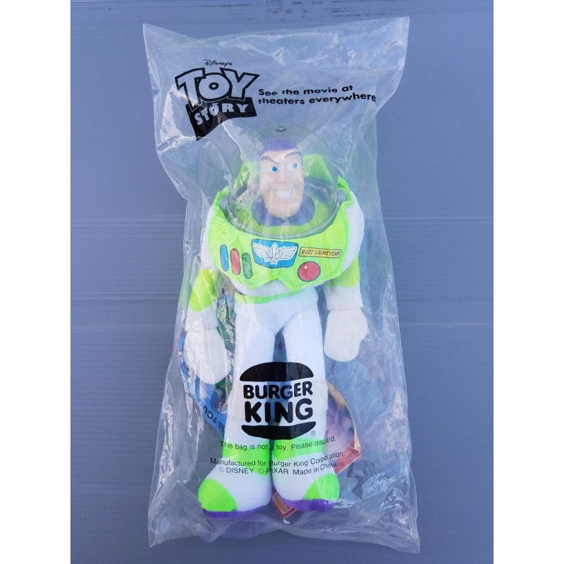Buzz Lightyear Burger King 1995 Toy Story Disney's Pixar 10" Plush Sealed image 2