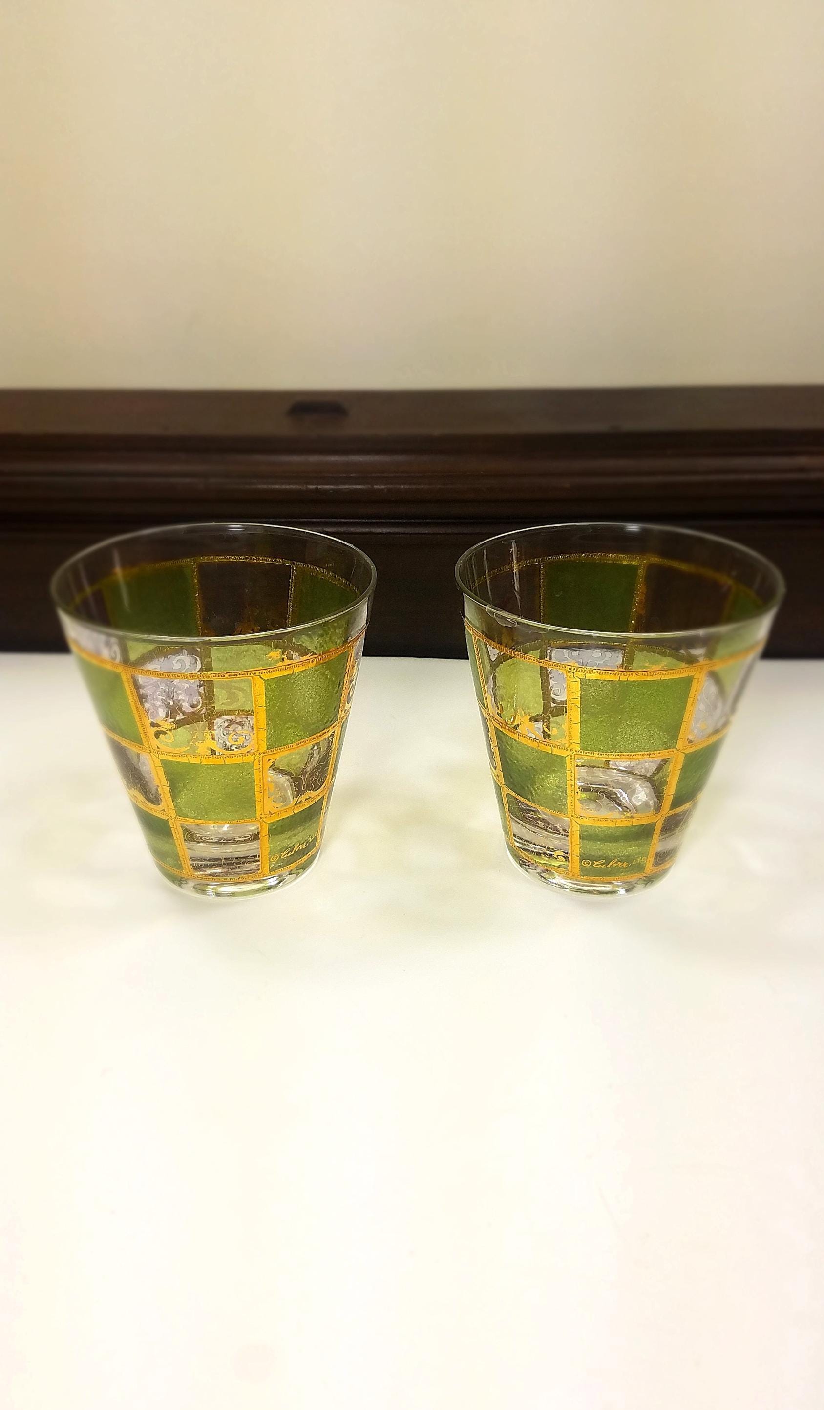 Cocktail Glasses Red and Gold - Etsy