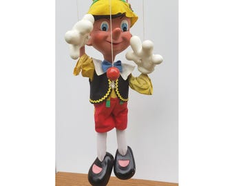 Vintage 1950s Rare Pelham Minnie Mouse Minipup Puppet Wooden