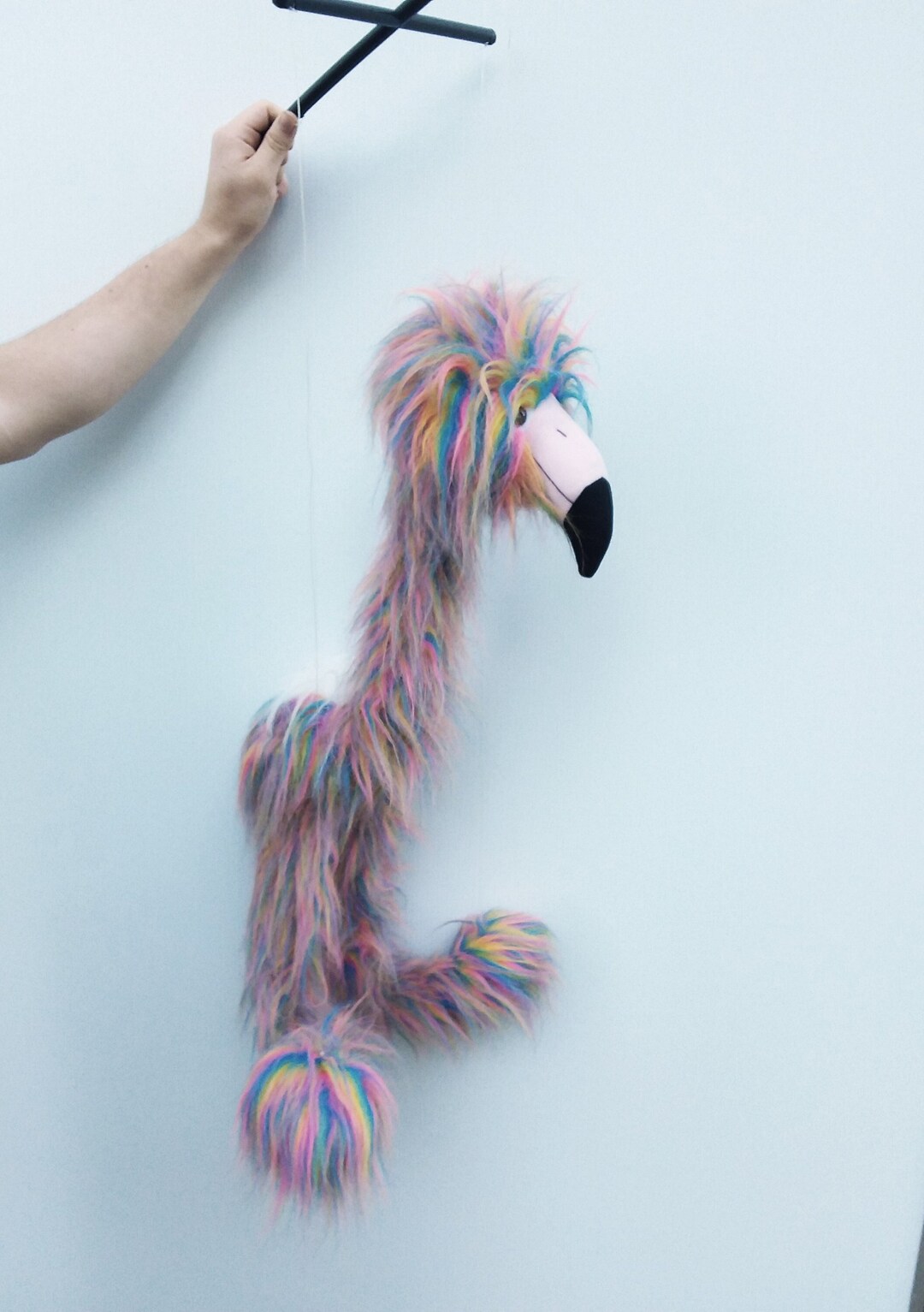 Flamingo Rainbow Faux Fur 38 Tall Vintage Etsy