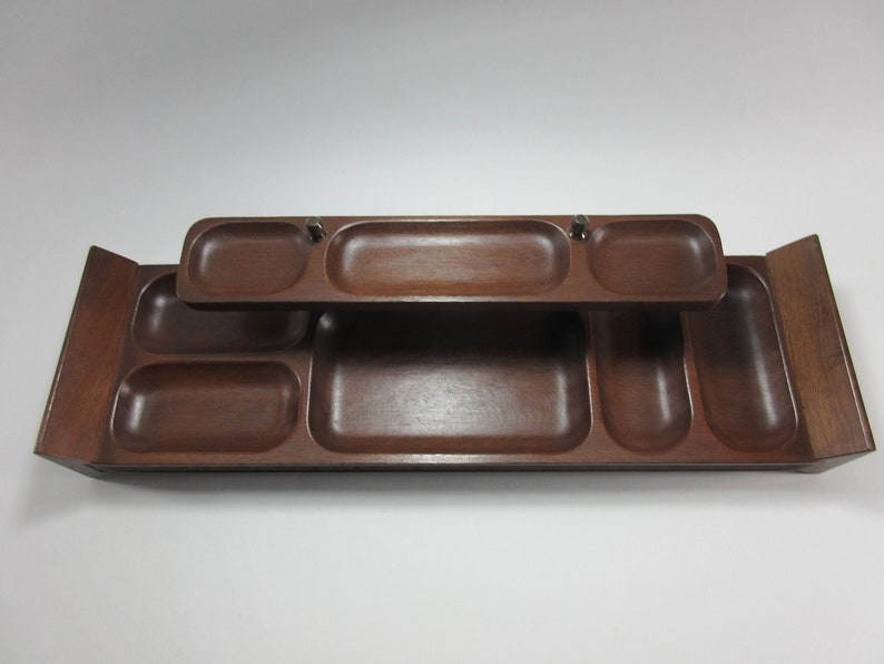 Vintage Swank Wood Dresser Valet Tray Or Use As Desk Caddy Etsy